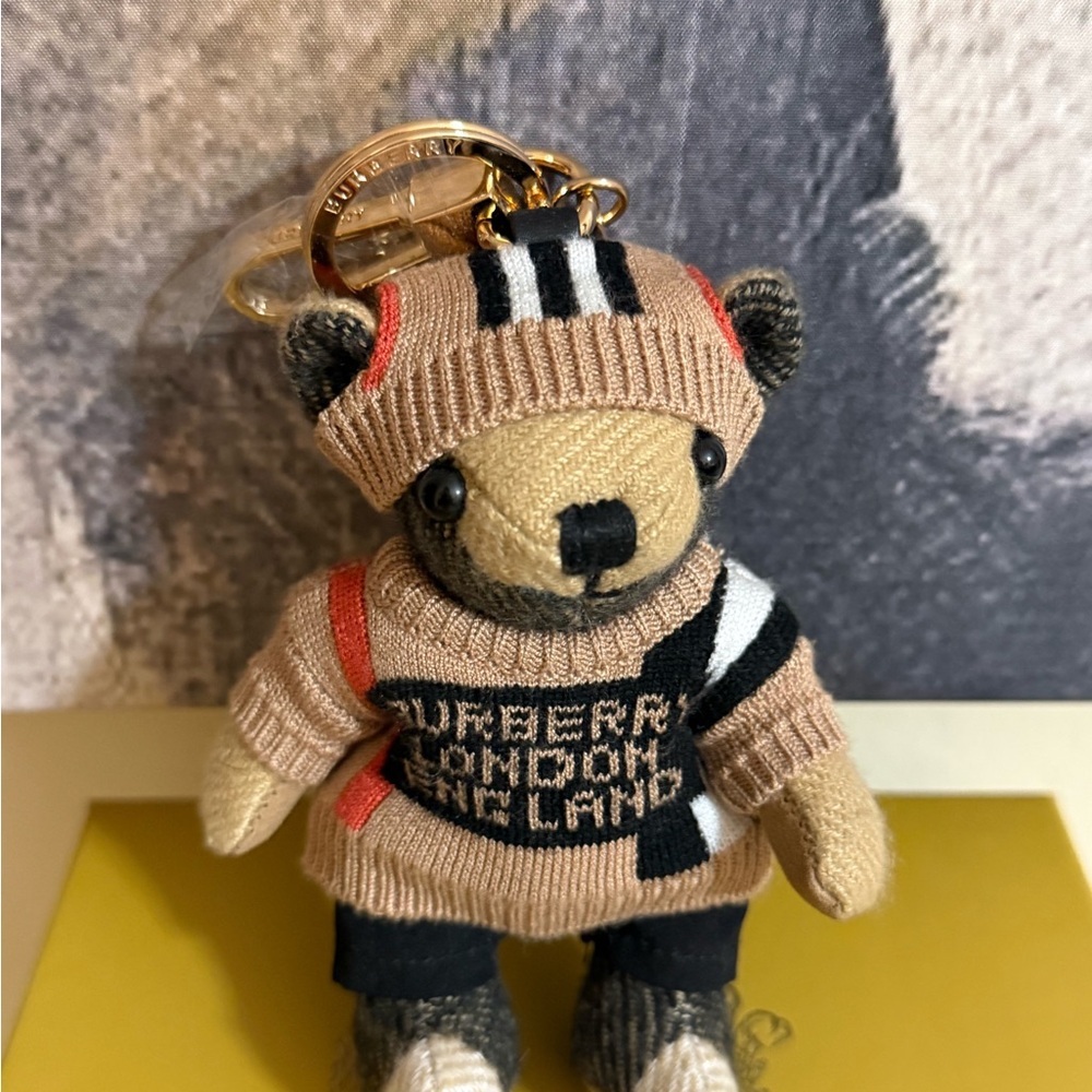 Tan and Black Striped Teddy Bear Charm